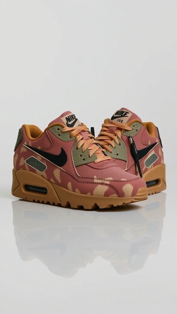 Nike Air Max 90 Reverse Duck Camo sneakers with camouflage design on a clean surface.